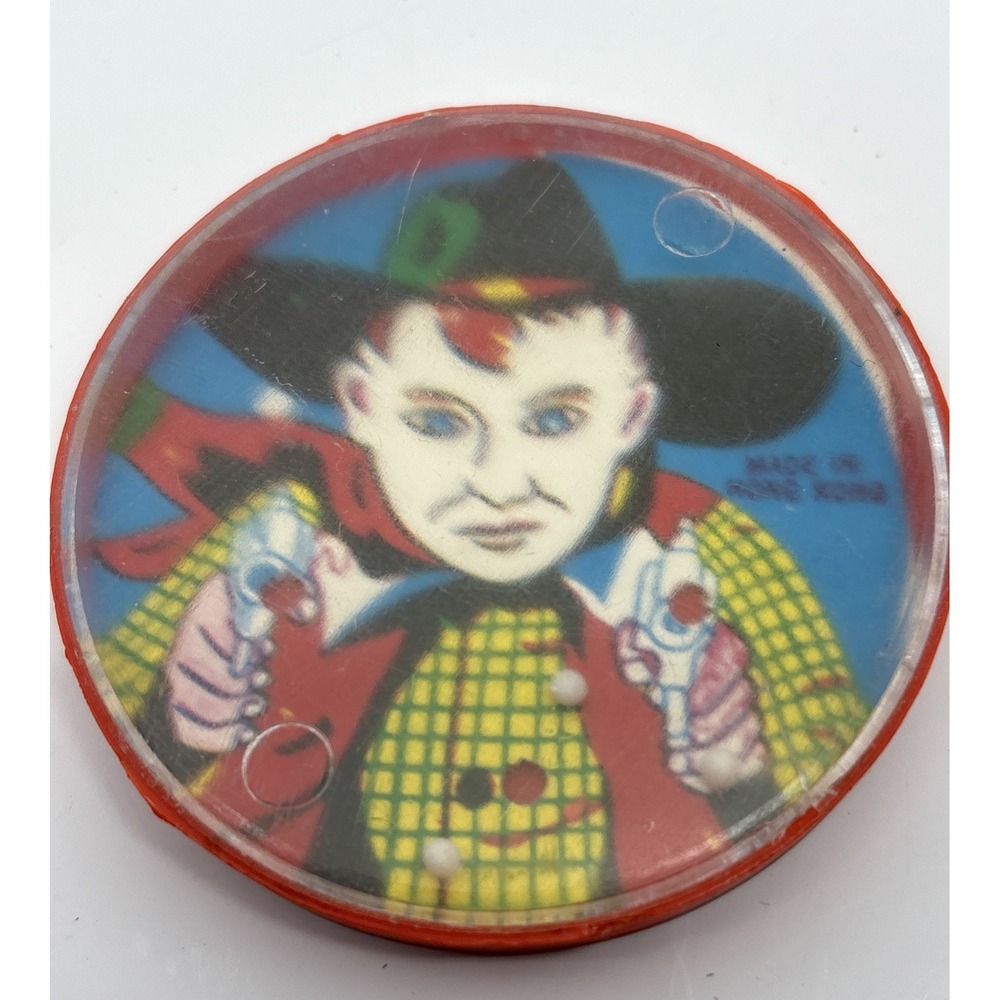 Vtg Round Cowboy Puzzle Ball Game Toy Party Prize Beads Hong Kong Howdy Doody